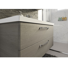 PELIPAL Badkamermeubelset Kumba met spiegelkast en wastafel 110 cm grafiet structuur horizontaal