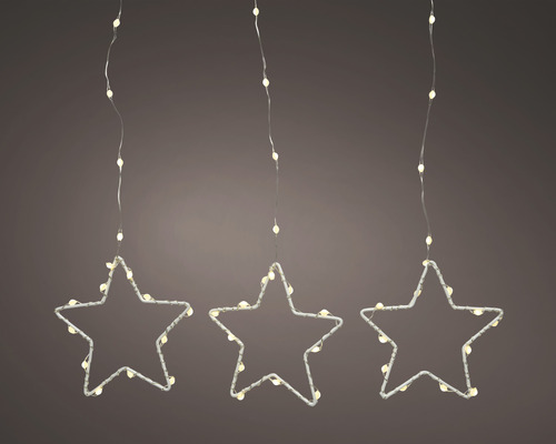 Drie hangende sterrenlichtsnoeren ter decoratie