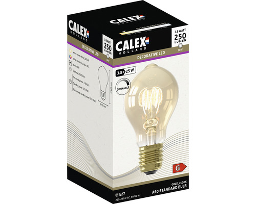 CALEX LED filament lamp E27/3,8W A60 goud