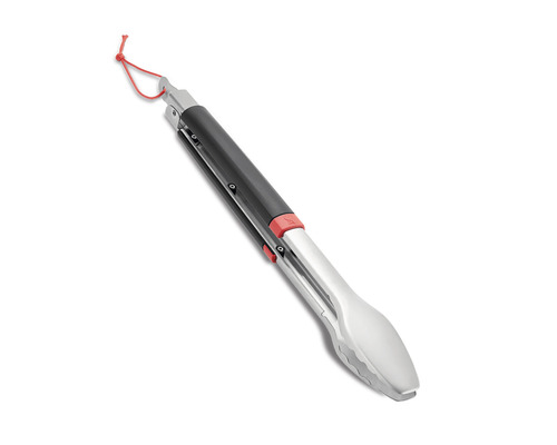 Roestvrijstalen barbecue tang met rode ophanglus