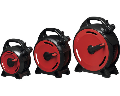 Drie rioolontstoppingsspiralen in verschillende maten