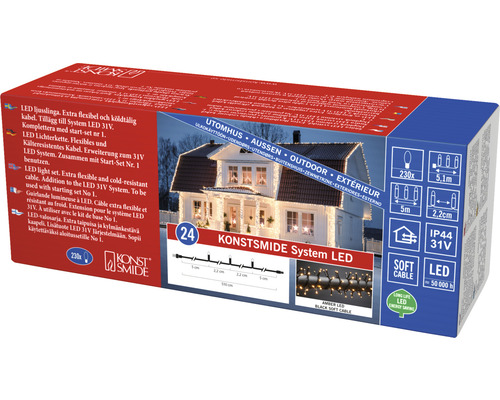 Konstsmide System LED lichtsnoer voor buitengebruik, 24 LED, met koudebestendige kabel