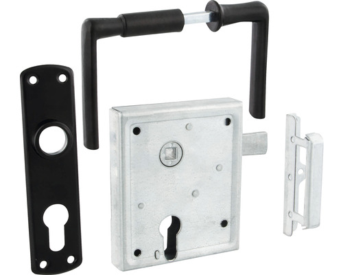 Baardslotset met deurslot, deurkruk en sleutelrozet