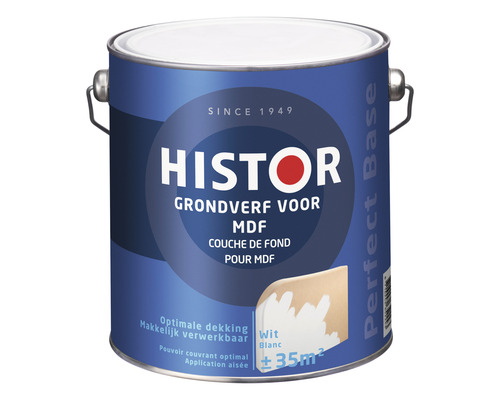 HISTOR Perfect Base Grondverf voor mdf wit 2,5 l Histor grondverf voor MDF in een blik