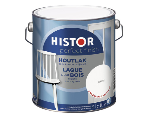 HISTOR Perfect Finish Houtlak hoogglans wit 2,5 l Histor houtlak blik