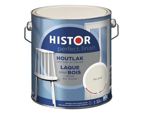 HISTOR Perfect Finish Houtlak hoogglans RAL 9010 2,5 l Histor Perfect Finish Houtlak blik