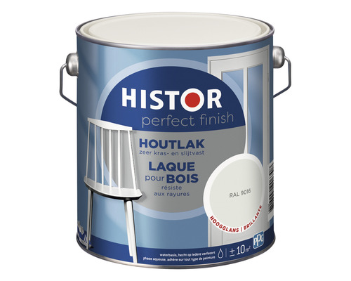 HISTOR Perfect Finish Houtlak hoogglans RAL 9016 2,5 l