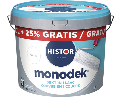 HISTOR Monodek Muurverf wit 10 l + 25%