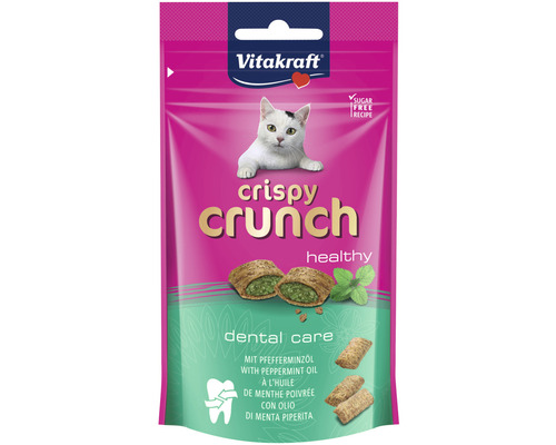 VITAKRAFT Kattensnack crispy crunch dental care 60 gr Vitakraft Crispy Crunch tandverzorgende kattensnack