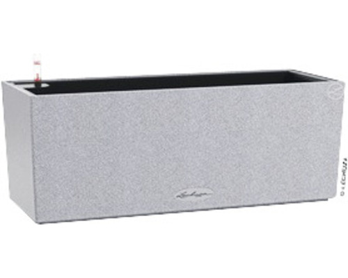 LECHUZA All-in-One Set Balkonbak Stone Balconera Kunststof grijs 50x19x19 cm Rechthoekige plantenbak van kunststof