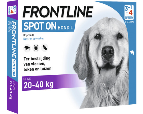 Frontline Spot On Hond L, geschikt voor honden met een lichaamsgewicht van 20 tot 40 kilogram