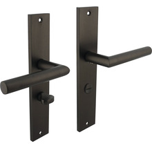 INTERSTEEL Deurkruk paar Bastian op schild met WC-/badkamersluiting WC63/8 antraciet