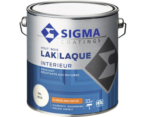 SIGMA Interieur lak zijdeglans RAL 9010 2,5 l Sigma Coatings lakblik voor binnen