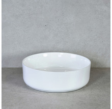 Witte opzetwastafel voor de badkamer