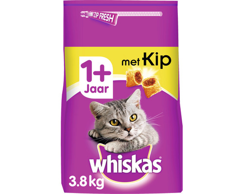 Whiskas kattenvoer voor katten vanaf één jaar met kip, 3.8 kilogram verpakking
