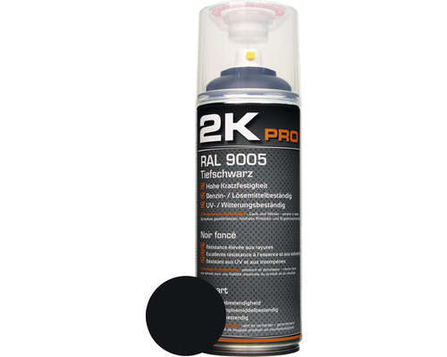 KWASNY 2K Pro spuitlak mat zwart (RAL9005) 400 ml