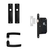 Deurbeslagset met deurklink, slot en sleutel