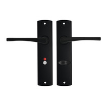 AXA Deurkruk paar Curve met kruk Vlinder op schild met WC-/badkamersluiting WC63/8 zwart