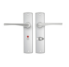 AXA Deurkruk paar Curve met kruk Vlinder op schild met WC-/badkamersluiting WC63/8 aluminium F1