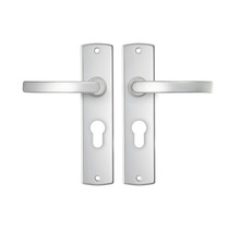AXA Deurkruk paar Curve met kruk Blok op schild met profielcilindergat PC55 aluminium F1