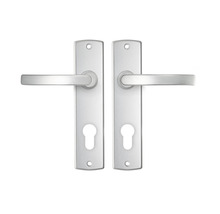 AXA Deurkruk paar Curve met kruk Blok op schild met profielcilindergat PC72 aluminium F1