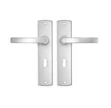 AXA Deurkruk paar Curve met kruk Blok op schild met sleutelgat SL55 aluminium F1