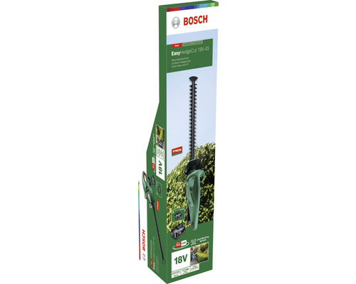 Verpakking van de Bosch EasyHedgeCut 18V-45 accu heggenschaar