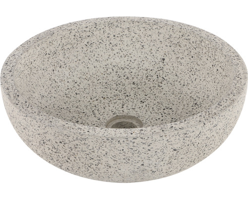 DIFFERNZ Opzet waskom Terrazzo wit/zwart 40x40 cm