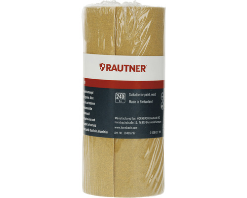 Rautner schuurpapierrol korrel 240 geschikt voor verf en hout
