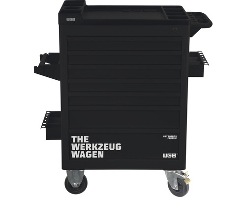 WGB Gereedschapswagen met 7 laden zwart (incl. 9 inlegmodules), 130-delig Gereedschapswagen met meerdere laden en opbergvakken