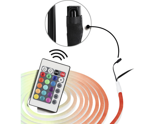 Ledstrip met afstandsbediening om lichteffecten te regelen