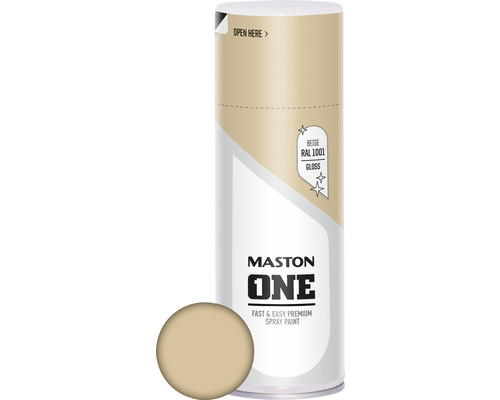 MASTON One spuitlak glans RAL 1001 beige 400 ml Maston One spuitverf, beige RAL 1001, glanzend