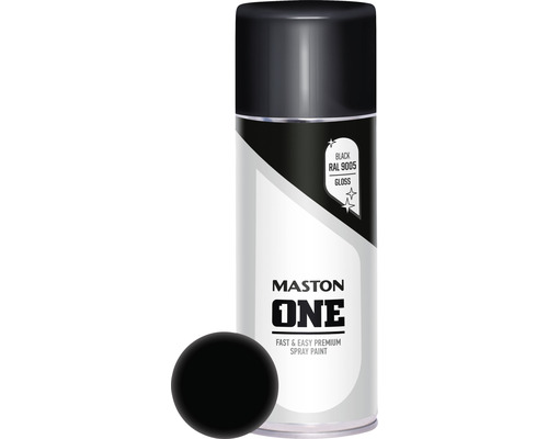 MASTON One spuitlak glans RAL 9005 zwart 400 ml