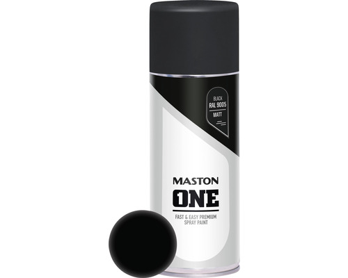 MASTON One spuitlak mat RAL 9005 zwart 400 ml