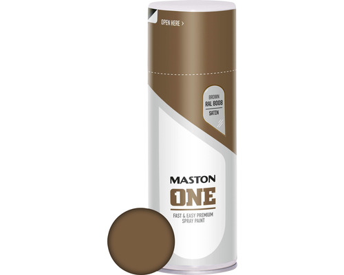 MASTON One spuitlak zijdemat RAL 8008 bruin 400 ml Maston spuitbus, bruin, RAL 8008