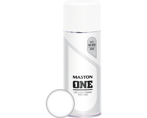 MASTON One spuitlak zijdemat RAL 9010 wit 400 ml Maston spuitbus One wit RAL 9010 zijdemat