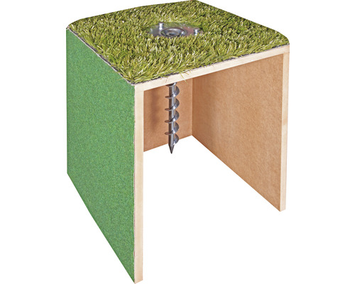 Grondanker met kunstgras op houten constructie