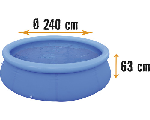 Opzetzwembad opblaasbaar PVC rond blauw Ø 240x63 cm, excl. toebehoren
