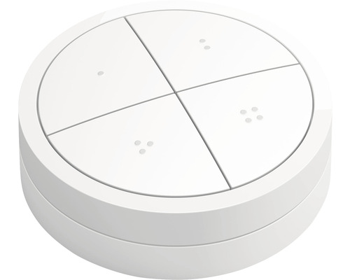Ronde, witte smarthome schakelaar met vier knoppen