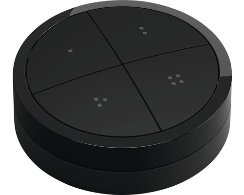 Zwarte smarthome schakelaar met vier knoppen