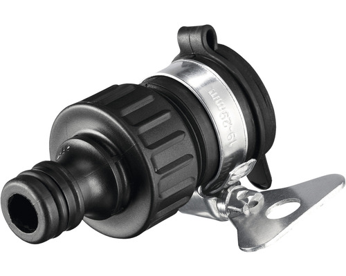 Tuinslangconnector met slangklem