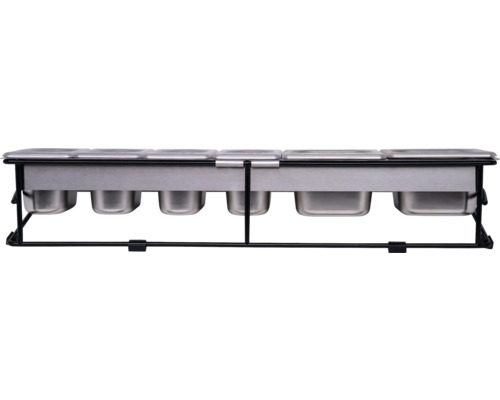 Warmhoudbak met vijf bakken en frame