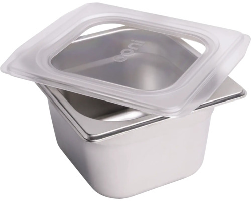 Roestvrijstalen bak met transparant deksel