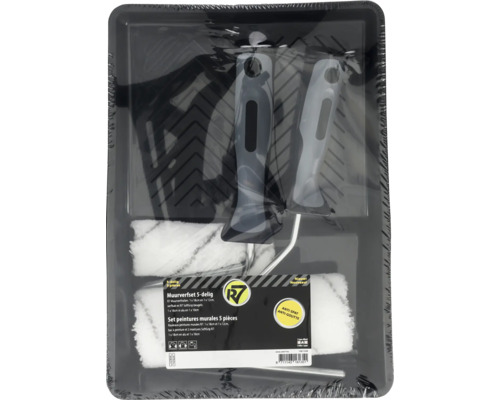 Muurverfset vijfdelig met verfbakken en softgrip beugels