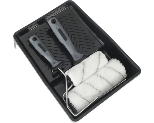 Verfrollerset met verfbak en twee verfrollers