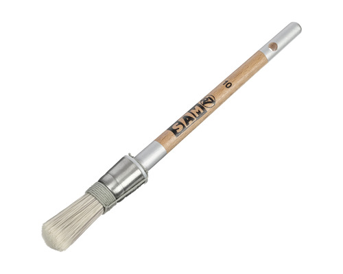 Ronde kwast met houten handvat en borstelharen