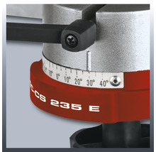 Einhell verstekzaag, detailweergave van de graadinstelling