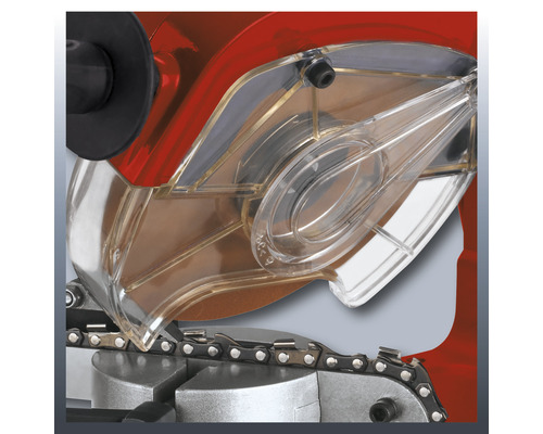 Detailopname kettingzaag met beschermkap