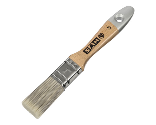 SAM platte kwast, 25 millimeter breed, met houten handvat