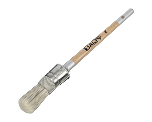 Ronde kwast met houten handvat en borstelharen